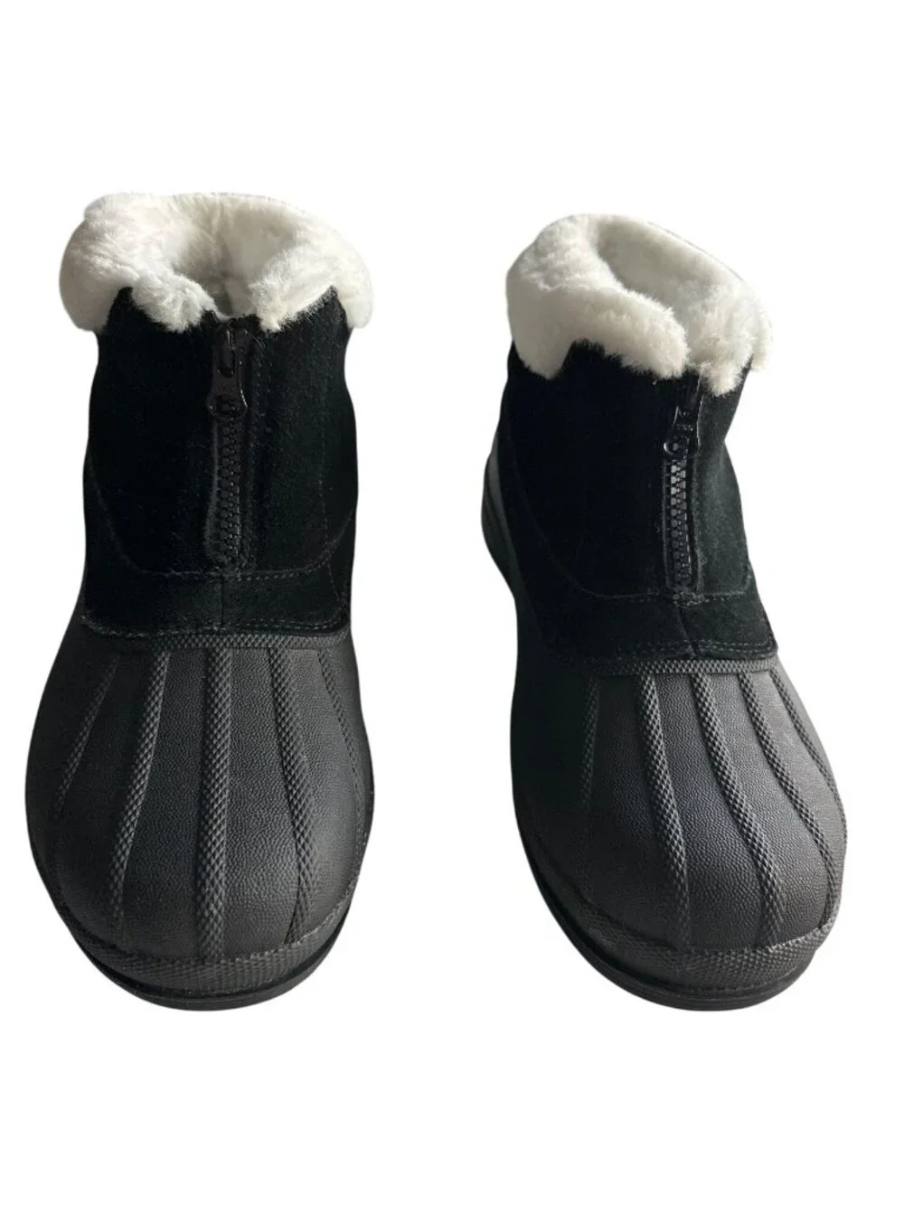 Propet Black Ankle Winter Boots Lumi Side Zip Faux Fur Lined Water-Resistant 8
